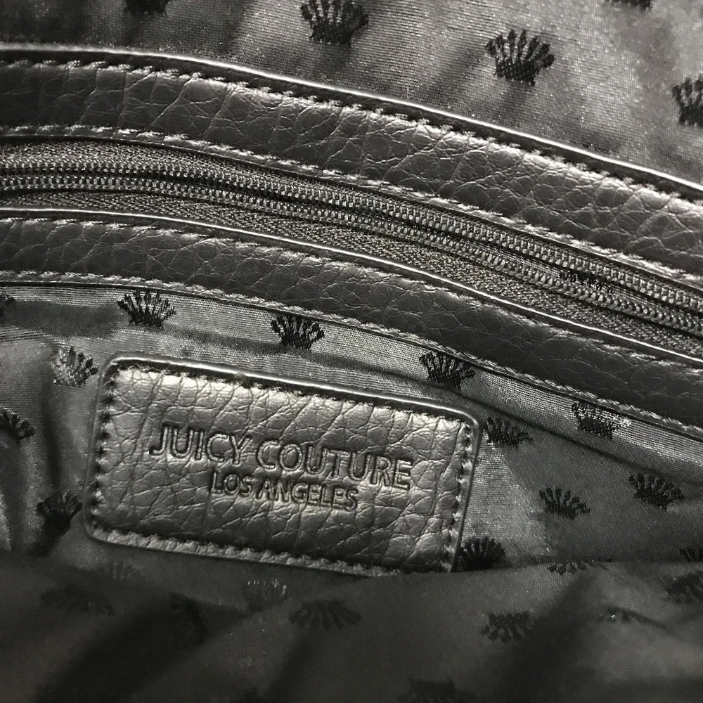Juicy Couture black purse crossbody goldtone chains leather - Picture 4 of 8